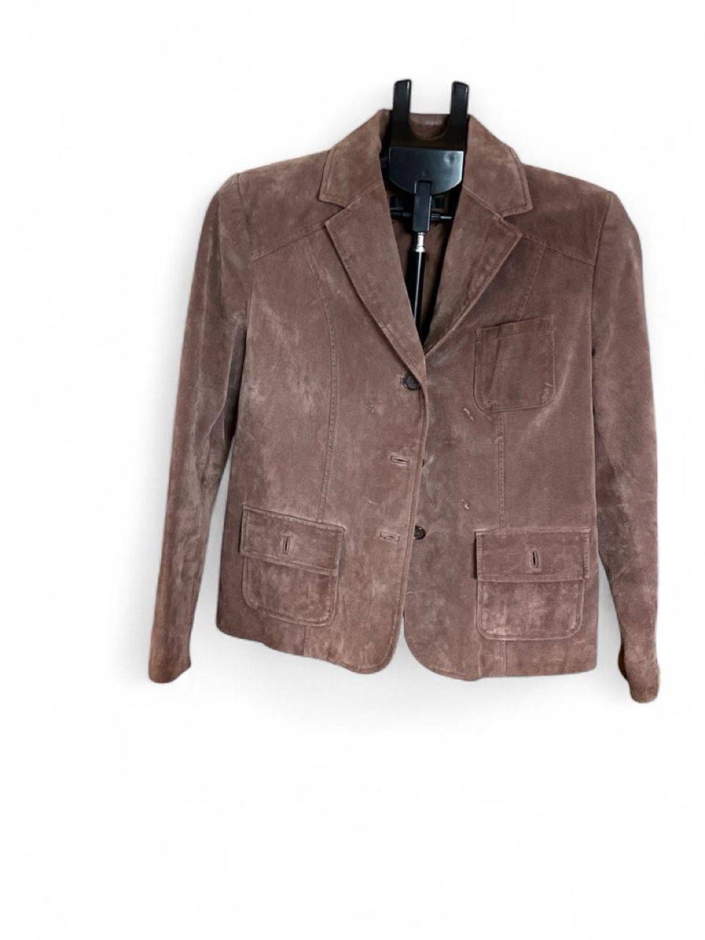Style & Co. Women's Taupe Suede Blazer Jacket